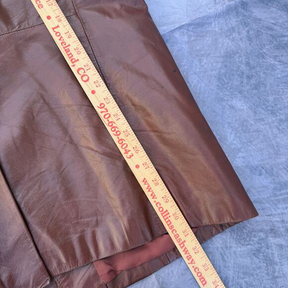 Men's Vintage Fantastic International Brown Leather Jacket Coat Sz 44 Large VTG - Picture 8 of 8